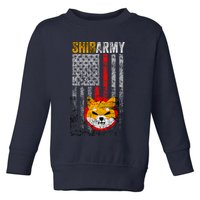 Shiba Army, Shiba Inu Coin With American Flag Toddler Sweatshirt