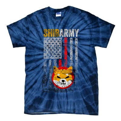 Shiba Army, Shiba Inu Coin With American Flag Tie-Dye T-Shirt