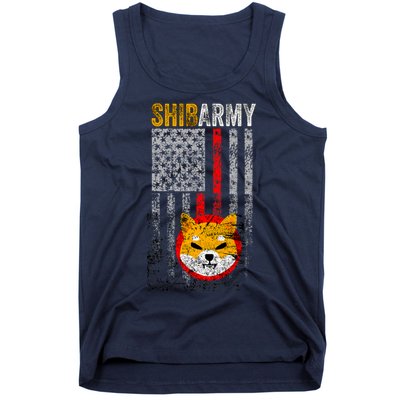 Shiba Army, Shiba Inu Coin With American Flag Tank Top