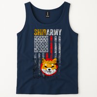 Shiba Army, Shiba Inu Coin With American Flag Tank Top