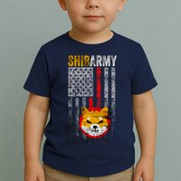 Shiba Army, Shiba Inu Coin With American Flag Toddler T-Shirt
