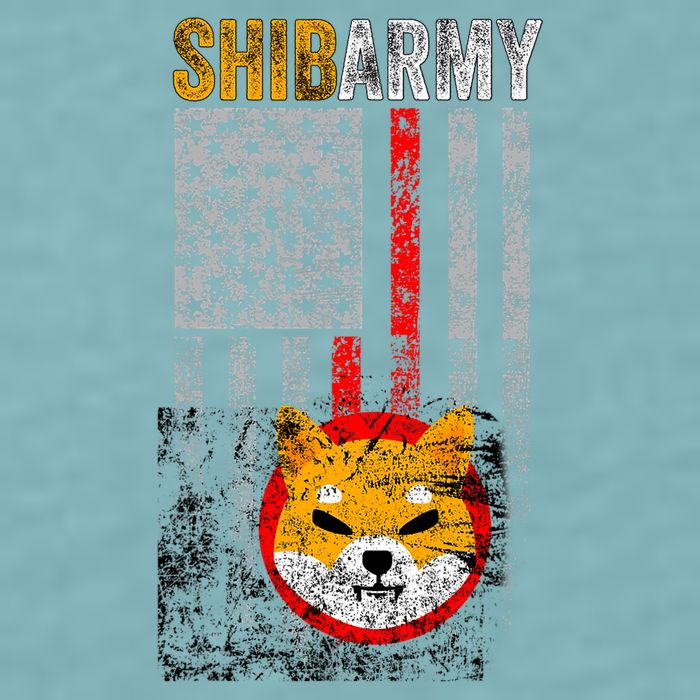 Shiba Army, Shiba Inu Coin With American Flag Sueded Cloud Jersey T-Shirt