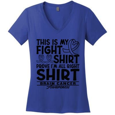 Support Awareness Squad Fight Shirt I GBM Brain Tumor Cancer Women's V-Neck T-Shirt