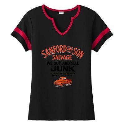 Sanford &Amp; Son Salvage Sign Ladies Halftime Notch Neck Tee