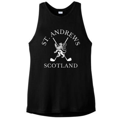 St. Andrews Scotland Golf Fan Ladies PosiCharge Tri-Blend Wicking Tank