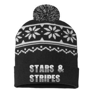 Stars And Stripes 4th Of July Patriotic Celebrate Independence Day In Style USA-Made Snowflake Beanie