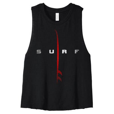 Surfing Apparel Surfer Surf Women's Racerback Cropped Tank