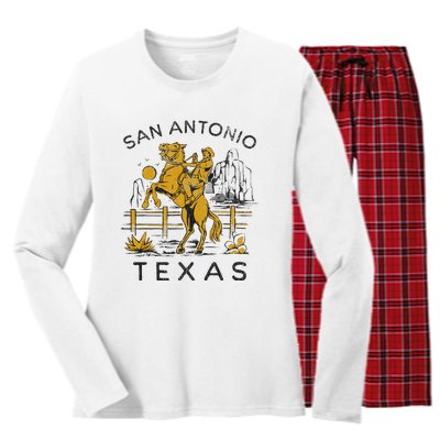 San Antonio Women's Long Sleeve Flannel Pajama Set 