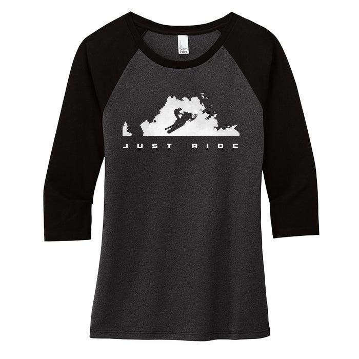 Snowmobile Apparel Snowmobile Women's Tri-Blend 3/4-Sleeve Raglan Shirt