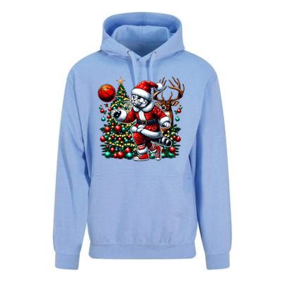 Santa American Shorthair Cat Play Basketball Christmas Funny Meaningful Gift Unisex Surf Hoodie