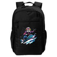 Snowboarding Animals Sloth On A Snowboard Snowboarding Daily Commute Backpack