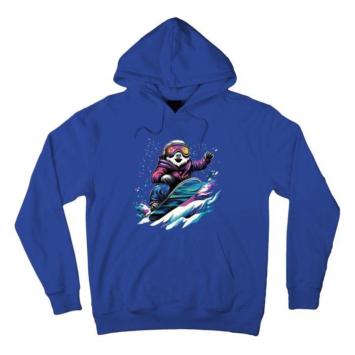 Snowboarding Animals Sloth On A Snowboard Snowboarding Hoodie