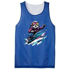 Snowboarding Animals Sloth On A Snowboard Snowboarding Mesh Reversible Basketball Jersey Tank