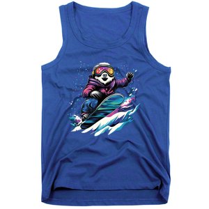 Snowboarding Animals Sloth On A Snowboard Snowboarding Tank Top