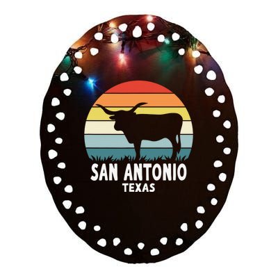 San Antonio Ceramic Oval Ornament