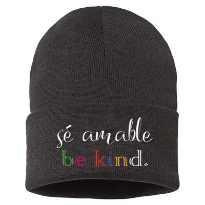 Se Amable Spanish Teacher Gift Be Kind Sustainable Knit Beanie