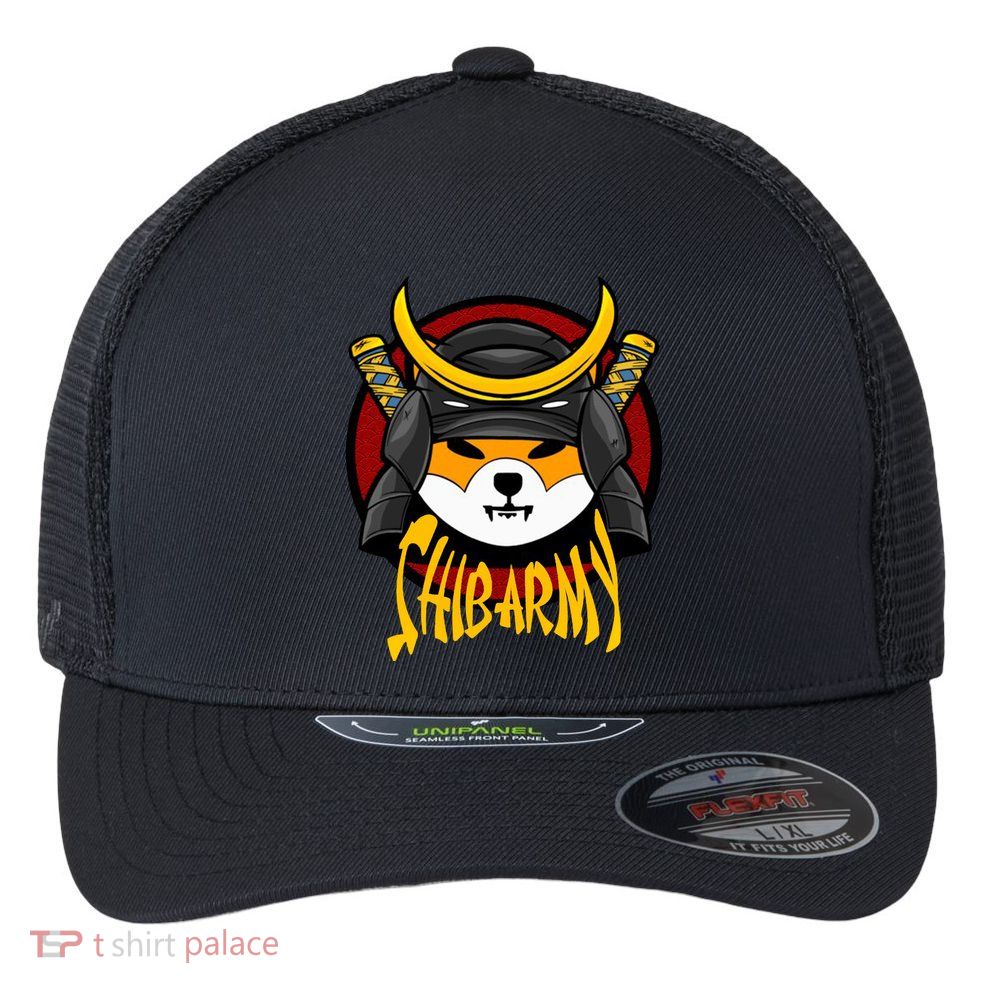 Shiba Army Samaria Dog Flexfit Unipanel Trucker Cap