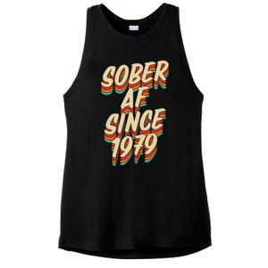 Sober Af Since 1979 Funny Sobriety Anniversary Party Supply Ladies PosiCharge Tri-Blend Wicking Tank