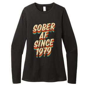 Sober Af Since 1979 Funny Sobriety Anniversary Party Supply Womens CVC Long Sleeve Shirt