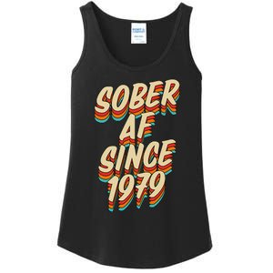 Sober Af Since 1979 Funny Sobriety Anniversary Party Supply Ladies Essential Tank