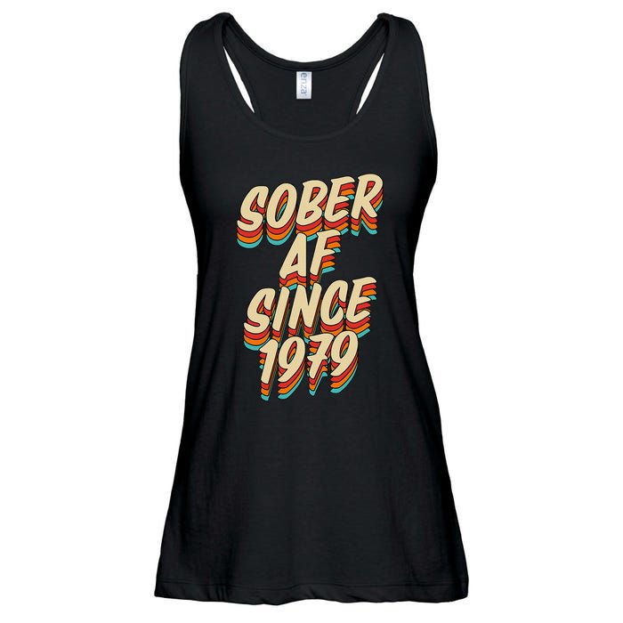 Sober Af Since 1979 Funny Sobriety Anniversary Party Supply Ladies Essential Flowy Tank