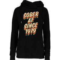 Sober Af Since 1979 Funny Sobriety Anniversary Party Supply Womens Funnel Neck Pullover Hood