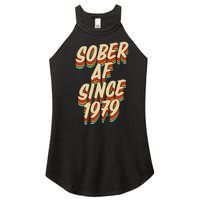 Sober Af Since 1979 Funny Sobriety Anniversary Party Supply Women's Perfect Tri Rocker Tank