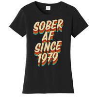 Sober Af Since 1979 Funny Sobriety Anniversary Party Supply Women's T-Shirt