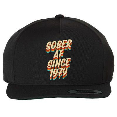 Sober Af Since 1979 Funny Sobriety Anniversary Party Supply Wool Snapback Cap