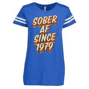 Sober Af Since 1979 Funny Sobriety Anniversary Party Supply Enza Ladies Jersey Football T-Shirt