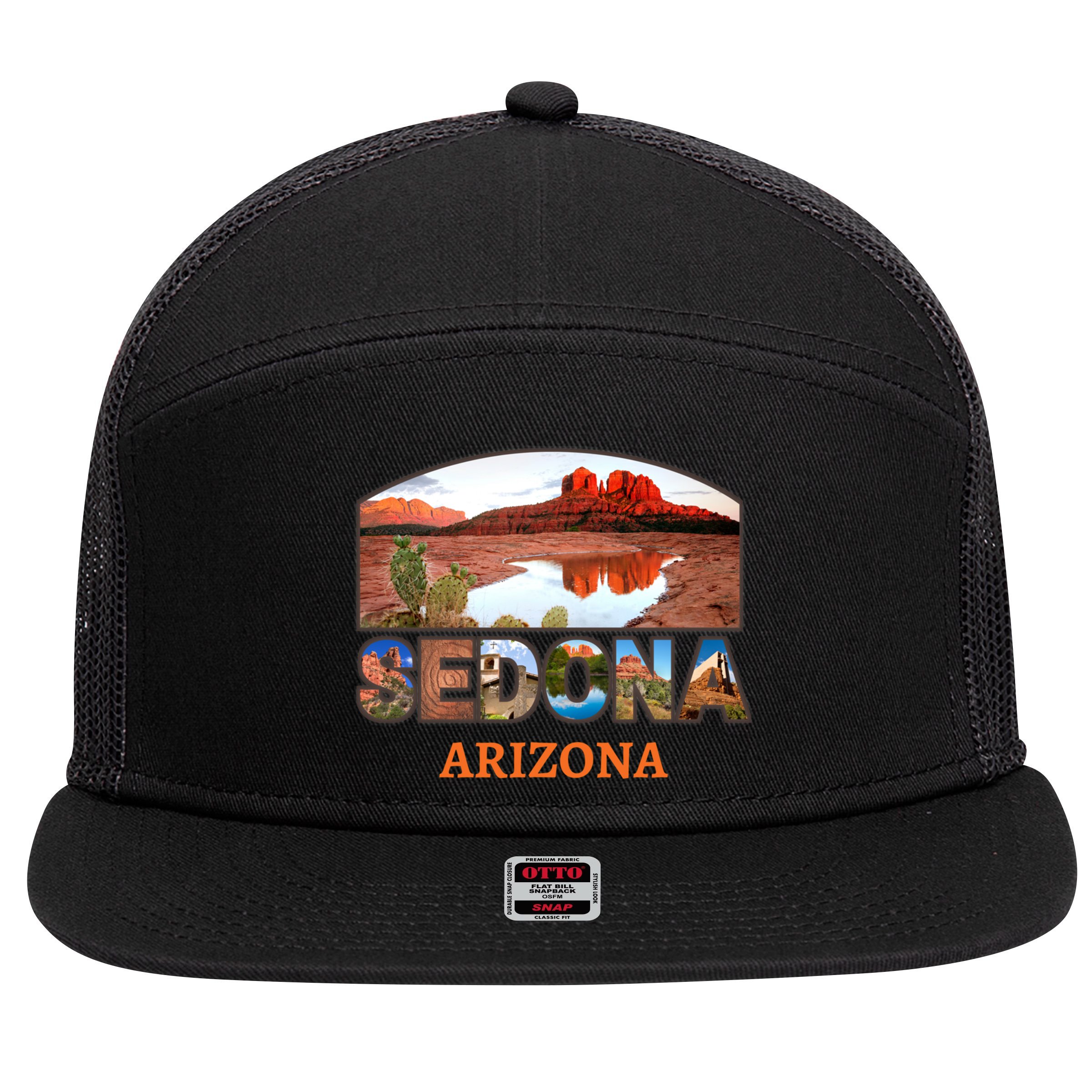 Sedona Arizona 7 Panel Mesh Trucker Snapback Hat