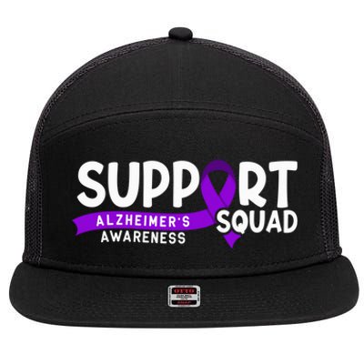 Support Awareness Squad I ALZ Remember Alzheimers 7 Panel Mesh Trucker Snapback Hat