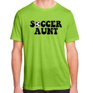 Soccer Aunt Sports Auntie Life Valentines Day Soccer Lover Adult ChromaSoft Performance T-Shirt