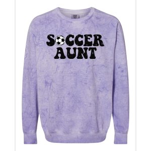 Soccer Aunt Sports Auntie Life Valentines Day Soccer Lover Colorblast Crewneck Sweatshirt