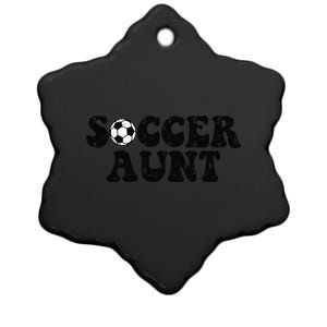 Soccer Aunt Sports Auntie Life Valentines Day Soccer Lover Ceramic Star Ornament