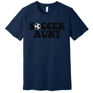 Soccer Aunt Sports Auntie Life Valentines Day Soccer Lover Premium T-Shirt