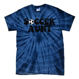 Soccer Aunt Sports Auntie Life Valentines Day Soccer Lover Tie-Dye T-Shirt