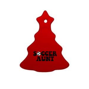 Soccer Aunt Sports Auntie Life Valentines Day Soccer Lover Ceramic Tree Ornament