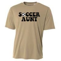 Soccer Aunt Sports Auntie Life Valentines Day Soccer Lover Cooling Performance Crew T-Shirt