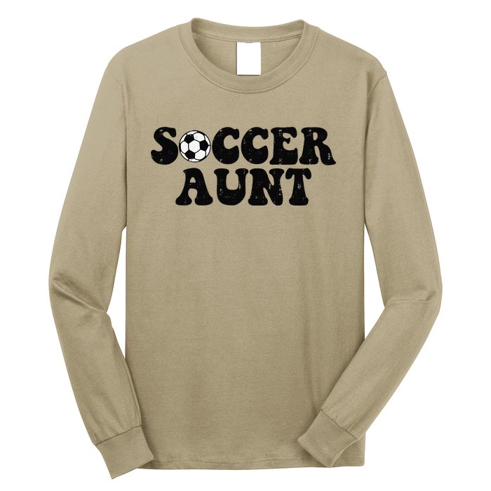 Soccer Aunt Sports Auntie Life Valentines Day Soccer Lover Long Sleeve Shirt