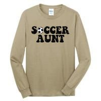 Soccer Aunt Sports Auntie Life Valentines Day Soccer Lover Tall Long Sleeve T-Shirt