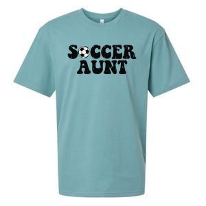 Soccer Aunt Sports Auntie Life Valentines Day Soccer Lover Sueded Cloud Jersey T-Shirt