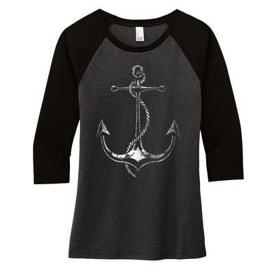 Sailboat Anchor Sailing Women's Tri-Blend 3/4-Sleeve Raglan Shirt