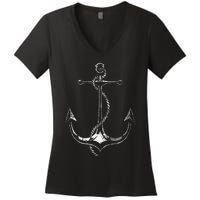 Sailboat Anchor Sailing Women's V-Neck T-Shirt