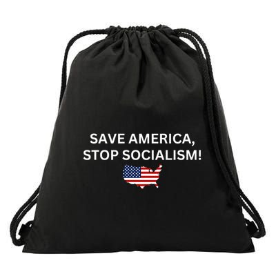 Save America Stop Socialism Drawstring Bag