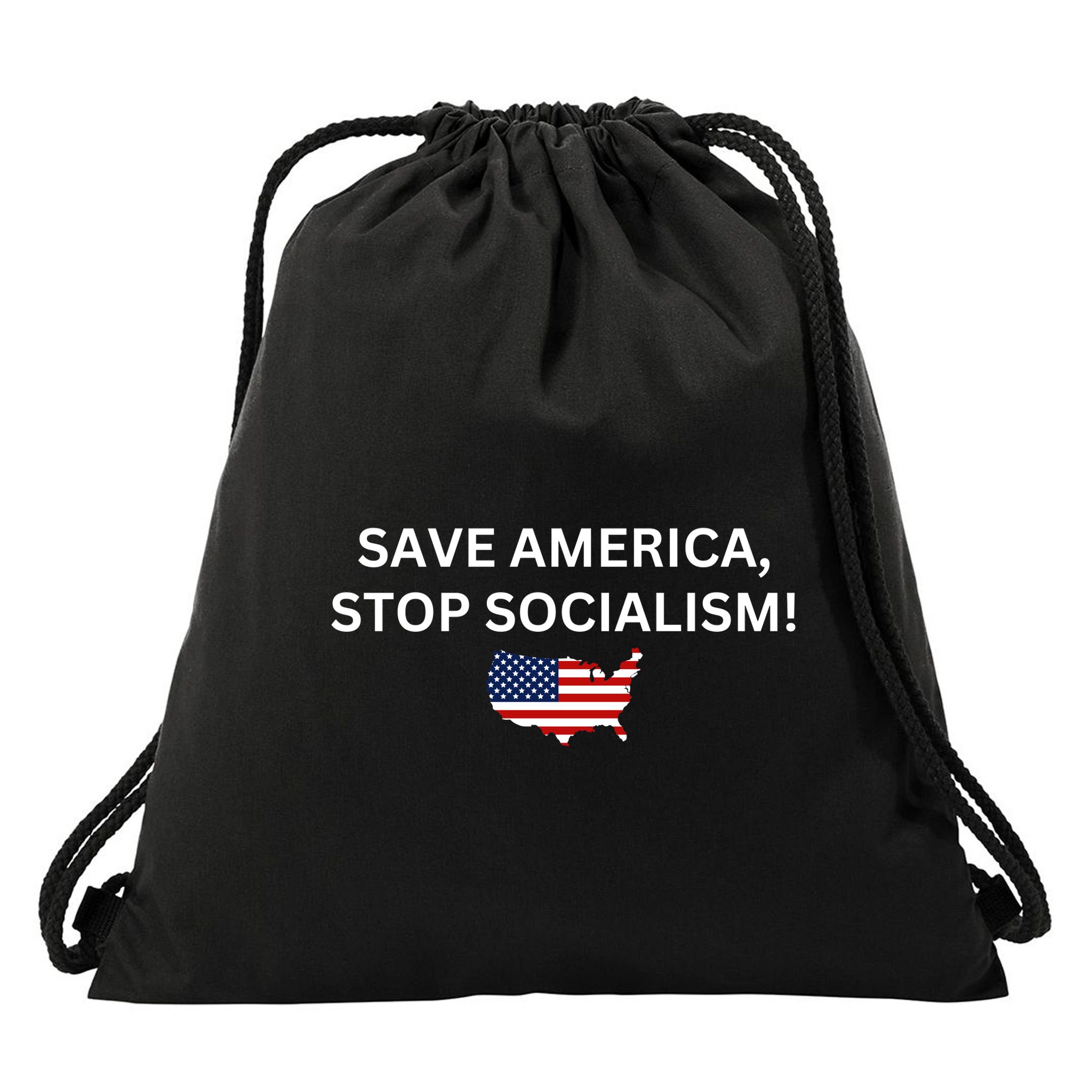 Save America Stop Socialism Drawstring Bag