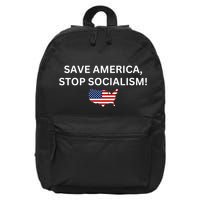 Save America Stop Socialism 16 in Basic Backpack
