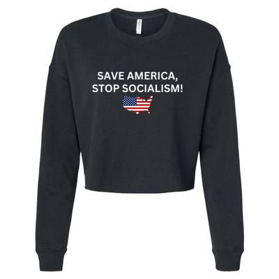 Save America Stop Socialism Cropped Pullover Crew