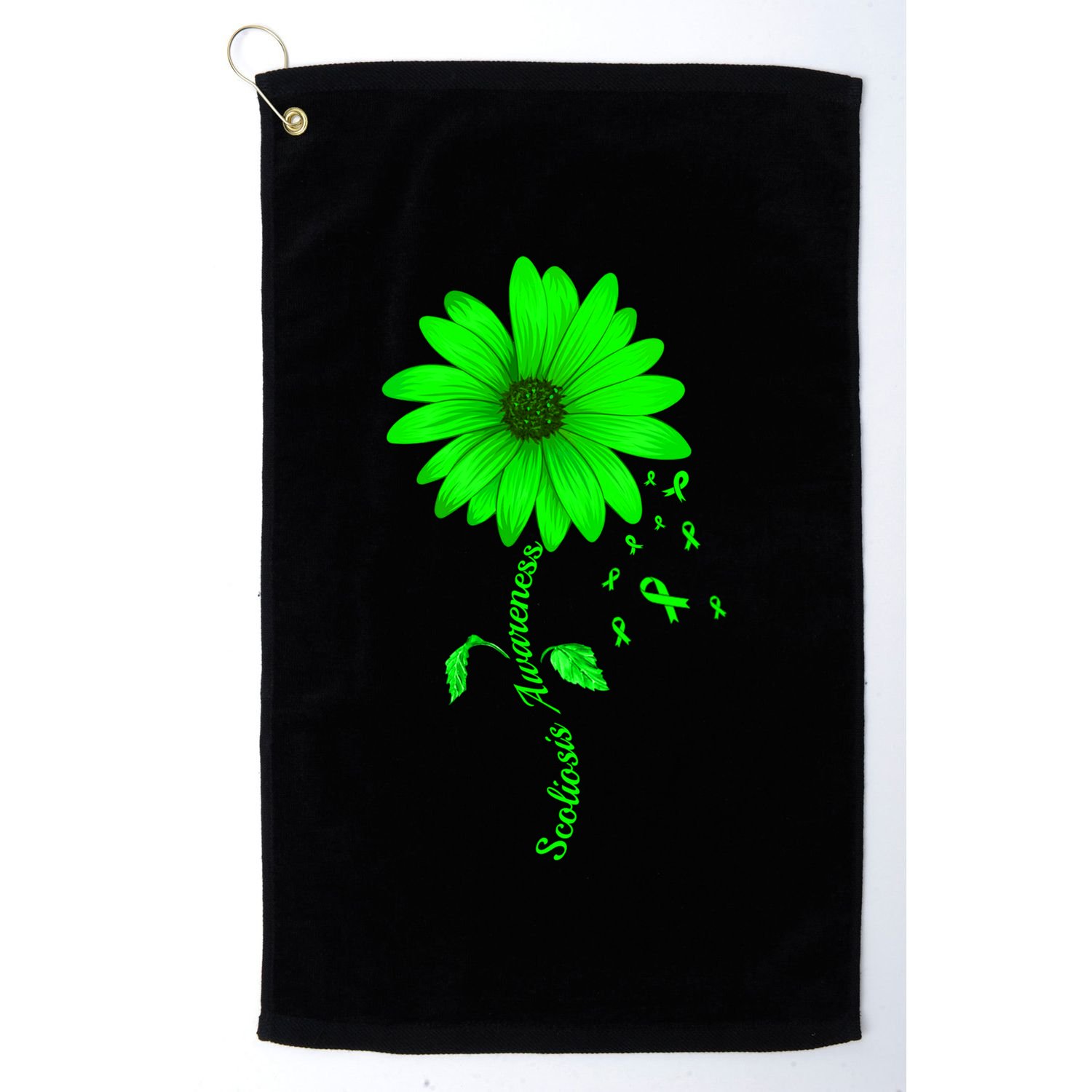 Scoliosis Awareness Sunflower Gift Golf Towel