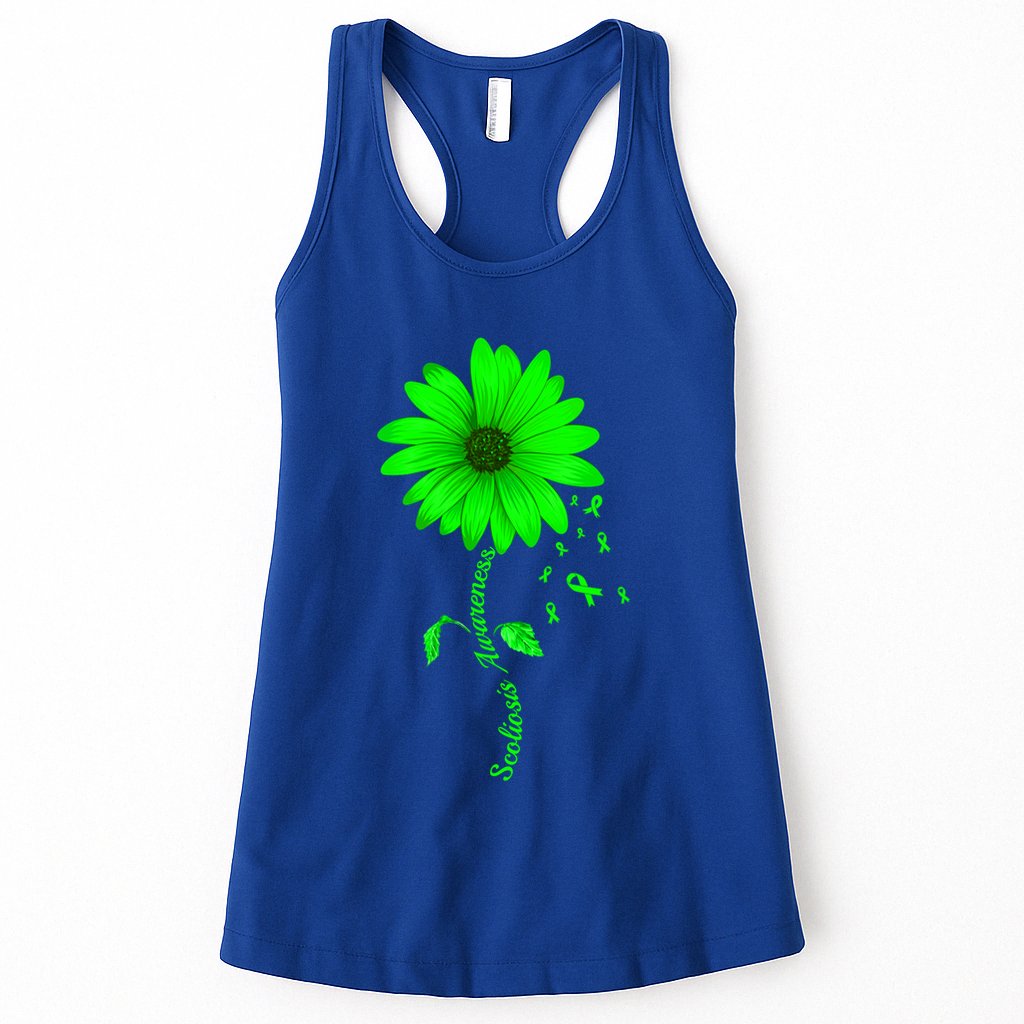 Scoliosis Awareness Sunflower Gift Womens Tank Top